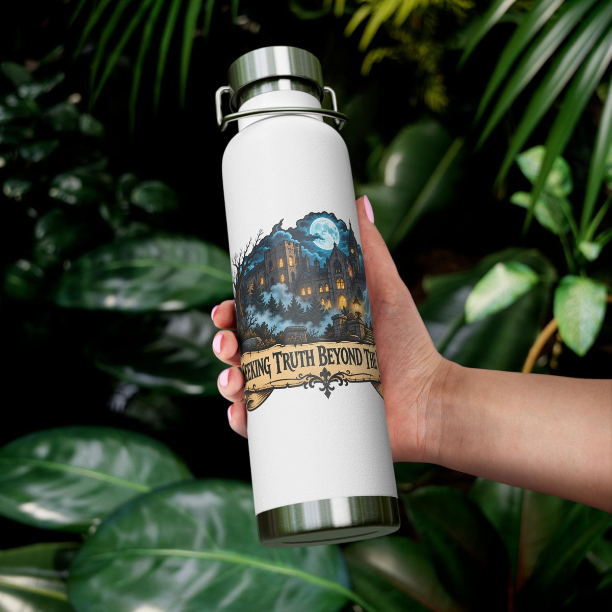 Denver Ghost Hunters Seeking Truth Illustration Water Bottle | 22oz Copper Vacuum Insulated