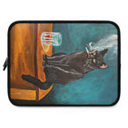 Retro Black Cat Laptop Sleeve, Whiskey Lover Gift, Neoprene Case