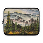 Mountain Laptop Sleeve, Watercolor Landscape Neoprene Case, Nature MacBook Sleeve, Hiking Gift, Water Resistant