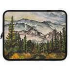 Mountain Laptop Sleeve, Watercolor Landscape Neoprene Case, Nature MacBook Sleeve, Hiking Gift, Water Resistant