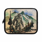 Bigfoot Laptop Sleeve, Watercolor Sasquatch Mountain Art, Neoprene Case (MacBook)