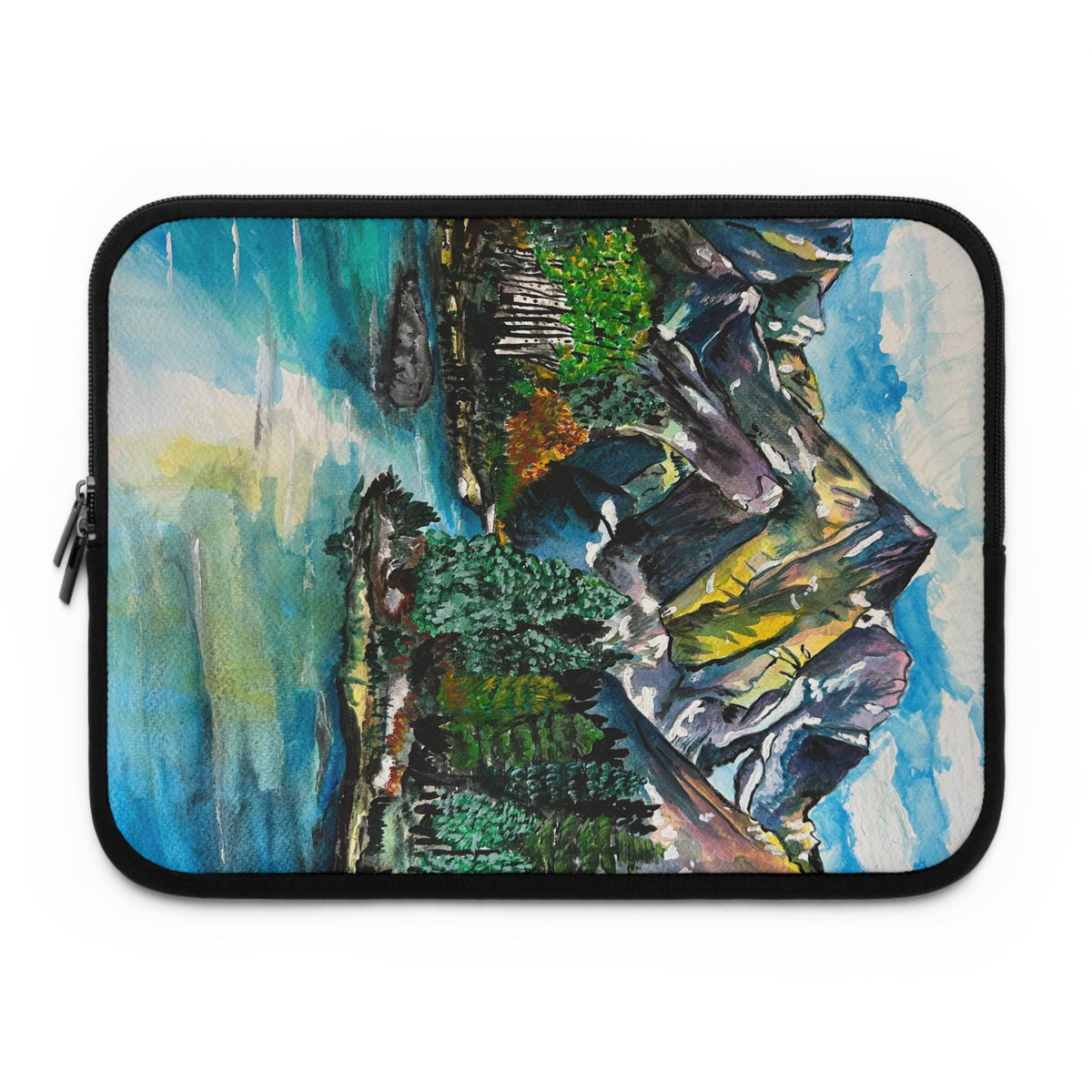 Watercolor Canyon Laptop Sleeve, Mountain Landscape Neoprene Case, Nature MacBook Sleeve, Outdoor Lover Gift
