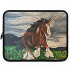 Fantasy Unicorn Draft Horse Laptop Sleeve, Magical Neoprene Case (Water-Resistant)