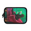 Whimsical Black Cat Cocktail Art Laptop Sleeve, Neoprene MacBook Case (Cat Lover Gift)