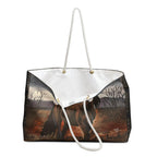 Dark Bay Horse Moorland Art Weekender Bag, Oversized Rope Handle Tote (24"x13")