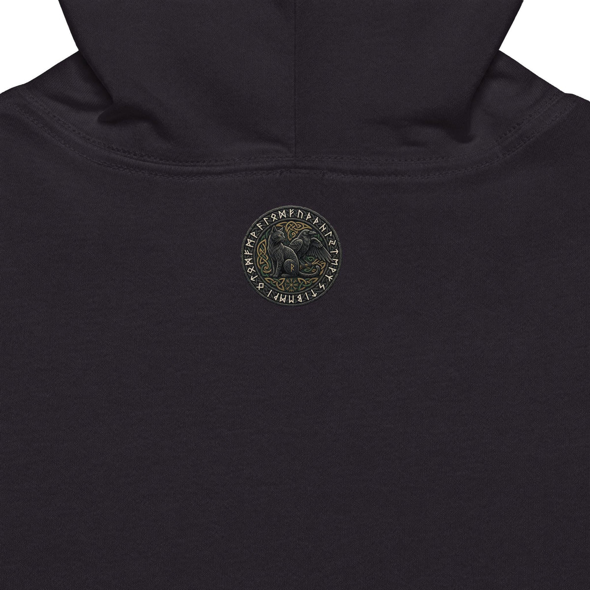 Norse Dragon Zip-Up Hoodie, Stained Glass Twin Serpents, Viking Fleece Jacket