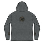 Three Ravens Norse Hoodie, Viking Knotwork, Runic Split V-Neck Top (Tri-Blend)