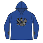 Three Ravens Norse Hoodie, Viking Knotwork, Runic Split V-Neck Top (Tri-Blend)