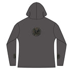 Three Ravens Norse Hoodie, Viking Knotwork, Runic Split V-Neck Top (Tri-Blend)