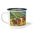 Enamel Camp Mug, Wild Horses Painting, Western Ranch Art, Equestrian Gift (12oz)