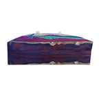 Peacock Velvet Chaise Painting Weekender Bag, Maximalist Bird Art Tote (24"x13")