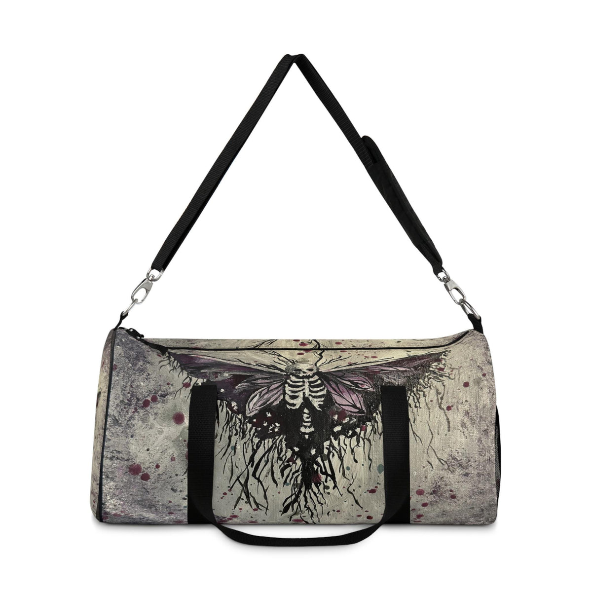 Death Moth Duffel Bag, Gothic Skeleton Moth Gym Bag, Dark Academia Travel Weekender Holdall, Witchy Gift for Her
