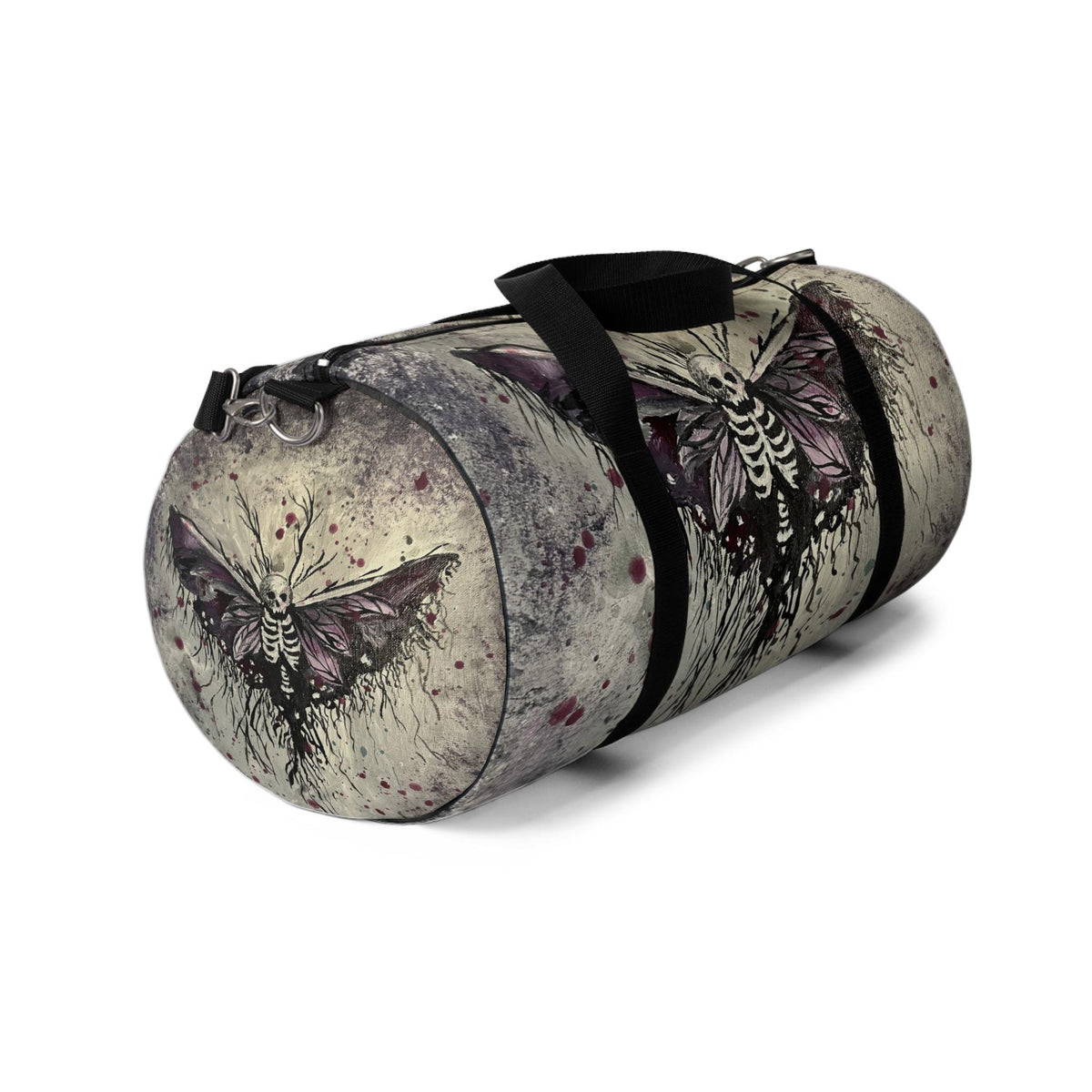 Death Moth Duffel Bag, Gothic Skeleton Moth Gym Bag, Dark Academia Travel Weekender Holdall, Witchy Gift for Her