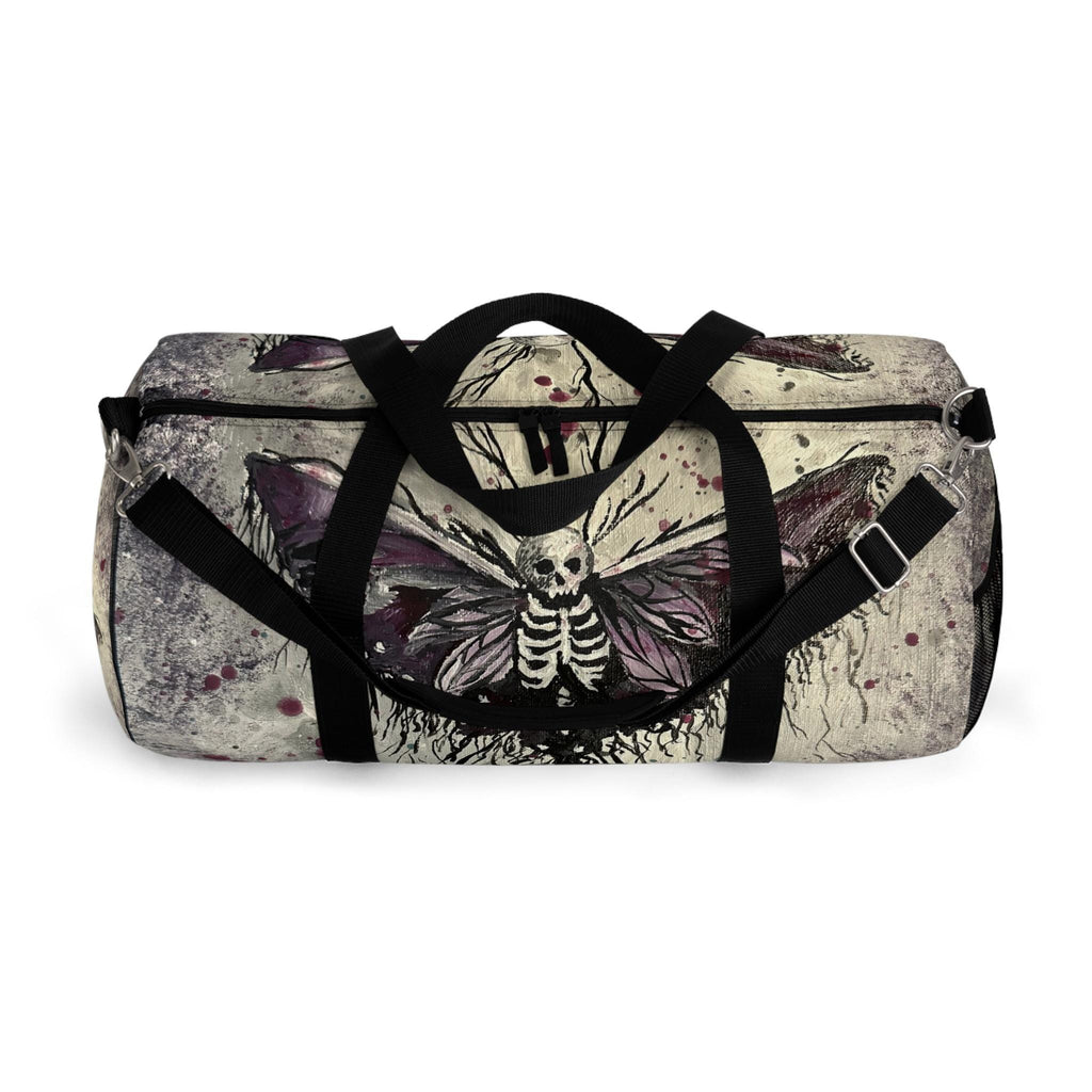 Death Moth Duffel Bag, Gothic Skeleton Moth Gym Bag, Dark Academia Travel Weekender Holdall, Witchy Gift for Her