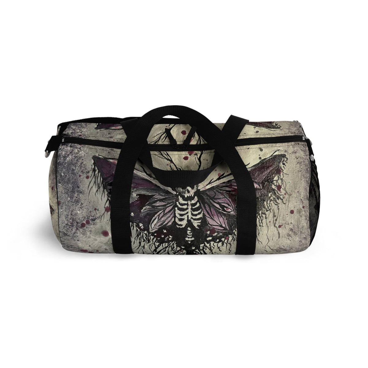 Death Moth Duffel Bag, Gothic Skeleton Moth Gym Bag, Dark Academia Travel Weekender Holdall, Witchy Gift for Her