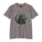 Vegvisir Raven T-Shirt, Norse Runic Compass, Viking Forest Crow Tee