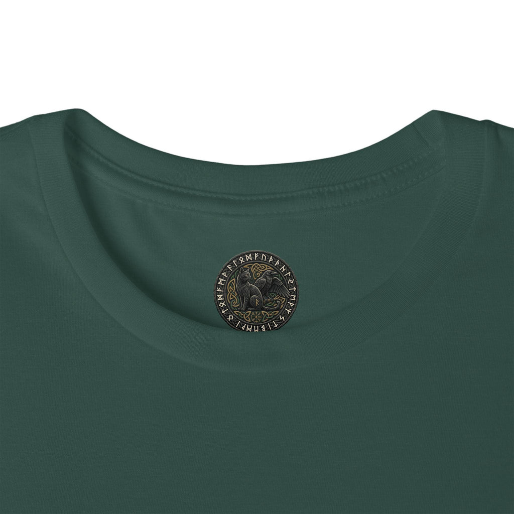 Vegvisir Raven T-Shirt, Norse Runic Compass, Viking Forest Crow Tee