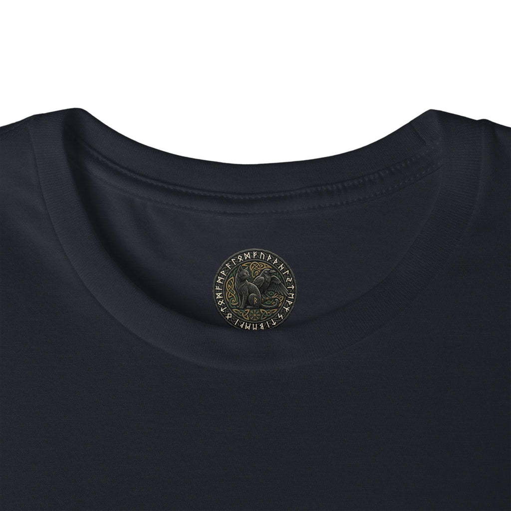 Vegvisir Raven T-Shirt, Norse Runic Compass, Viking Forest Crow Tee