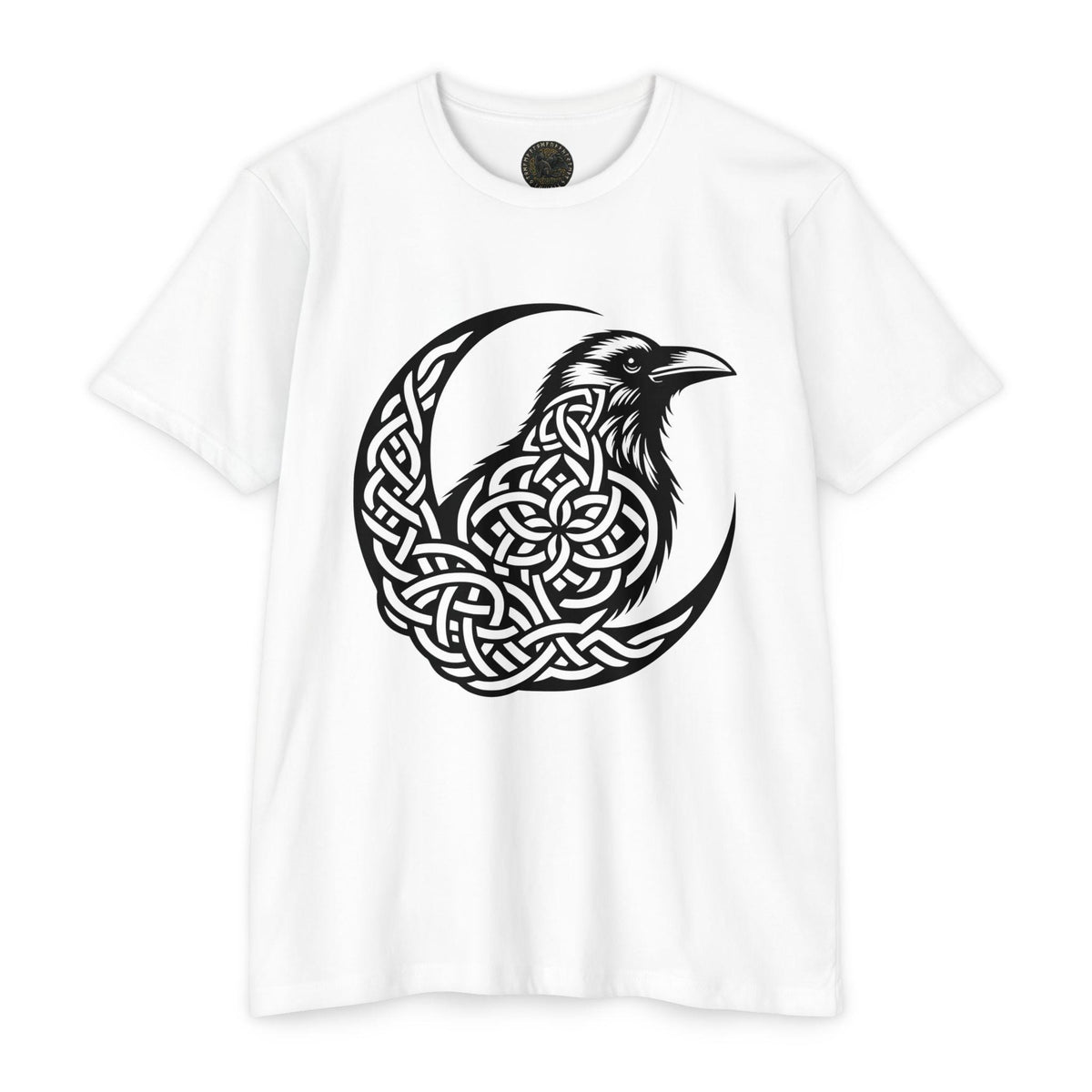 Celtic Knotwork Raven Moon T-Shirt, Norse Pagan Apparel, Witchy Corvid Gift