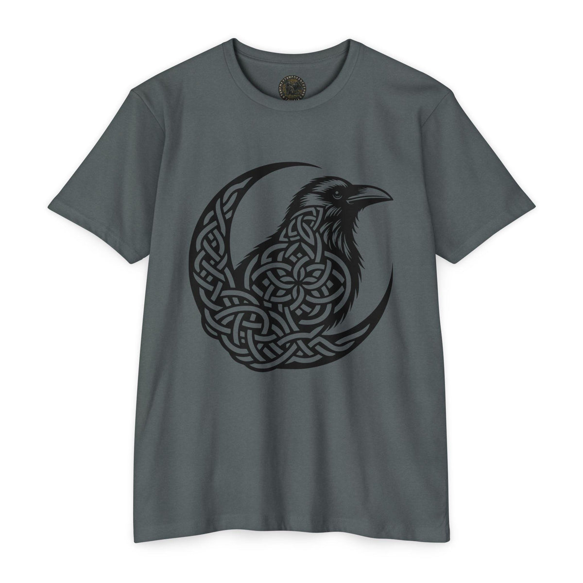 Celtic Knotwork Raven Moon T-Shirt, Norse Pagan Apparel, Witchy Corvid Gift