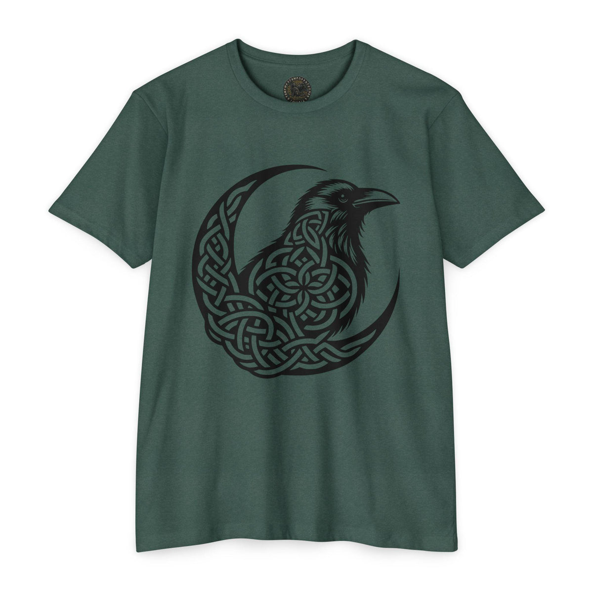 Celtic Knotwork Raven Moon T-Shirt, Norse Pagan Apparel, Witchy Corvid Gift