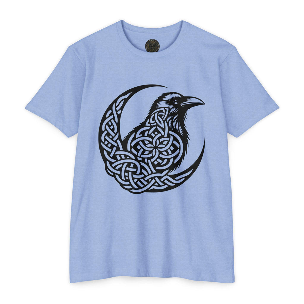 Celtic Knotwork Raven Moon T-Shirt, Norse Pagan Apparel, Witchy Corvid Gift