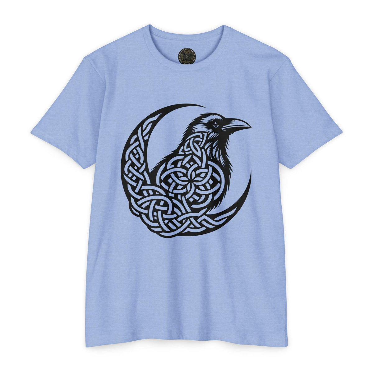 Celtic Knotwork Raven Moon T-Shirt, Norse Pagan Apparel, Witchy Corvid Gift
