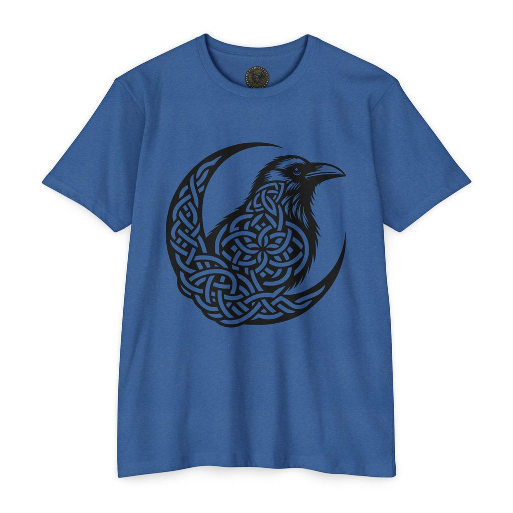 Celtic Knotwork Raven Moon T-Shirt, Norse Pagan Apparel, Witchy Corvid Gift