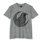 Celtic Knotwork Raven Moon T-Shirt, Norse Pagan Apparel, Witchy Corvid Gift