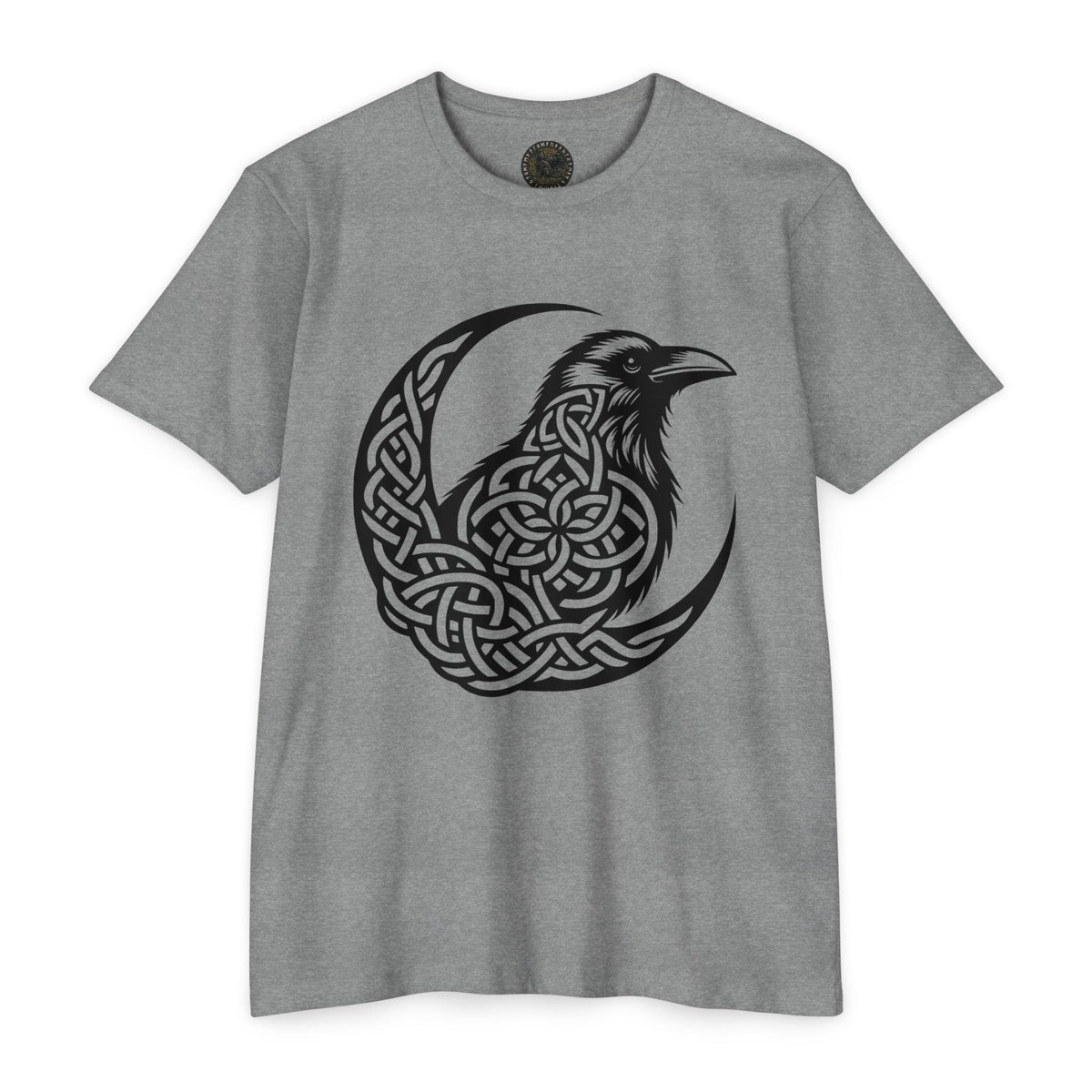 Celtic Knotwork Raven Moon T-Shirt, Norse Pagan Apparel, Witchy Corvid Gift