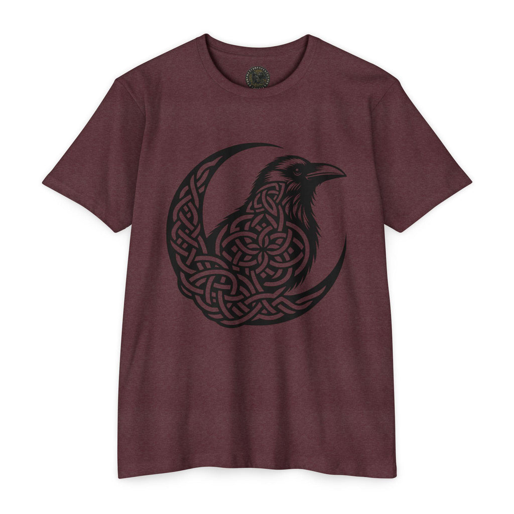 Celtic Knotwork Raven Moon T-Shirt, Norse Pagan Apparel, Witchy Corvid Gift