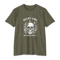 Night Owl Skull Floral Tee, Gothic Botanical Design, Dark Academia Gift