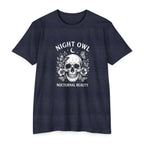 Night Owl Skull Floral Tee, Gothic Botanical Design, Dark Academia Gift