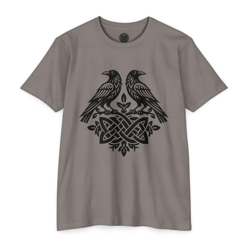 Huginn Muninn Ravens Norse Knotwork Tee, Viking Odin Gift (Cotton Blend)