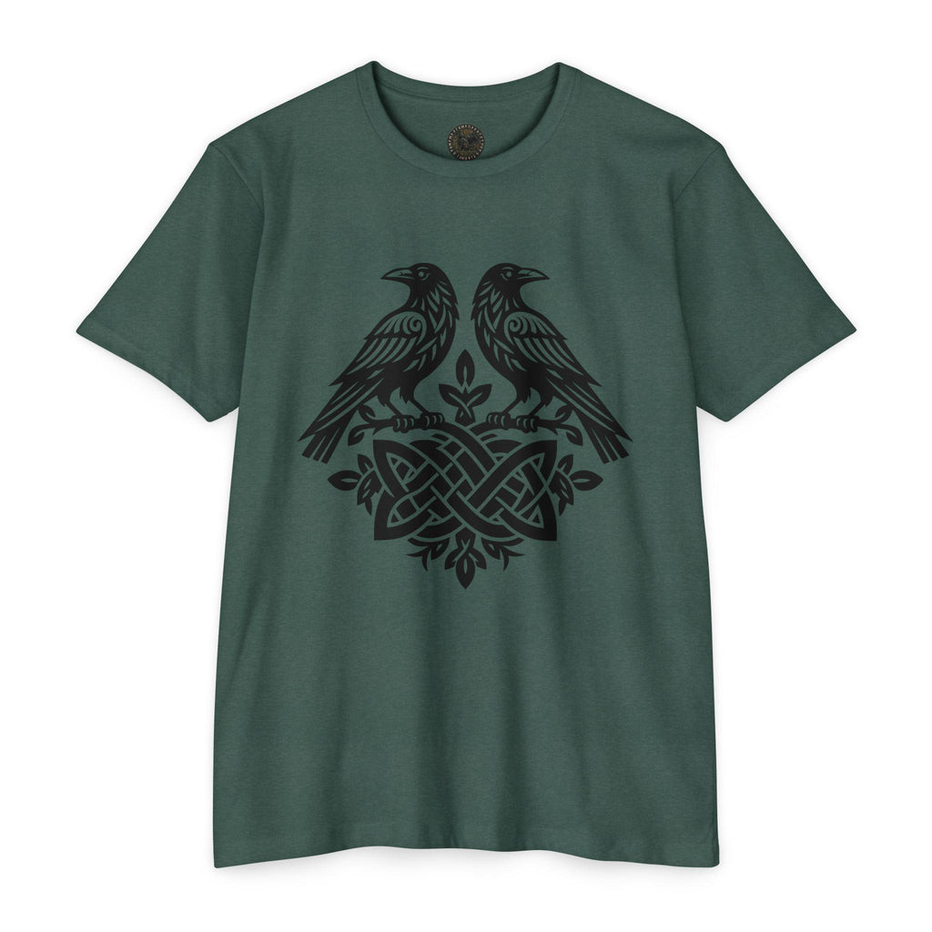 Huginn Muninn Ravens Norse Knotwork Tee, Viking Odin Gift (Cotton Blend)