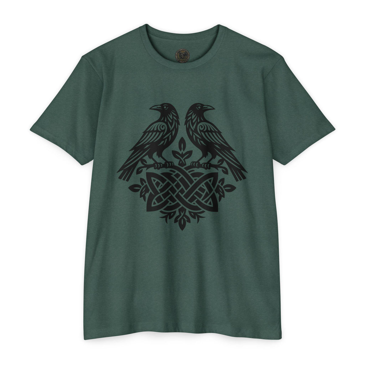 Huginn Muninn Ravens Norse Knotwork Tee, Viking Odin Gift (Cotton Blend)