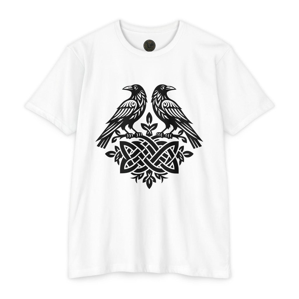 Huginn Muninn Ravens Norse Knotwork Tee, Viking Odin Gift (Cotton Blend)