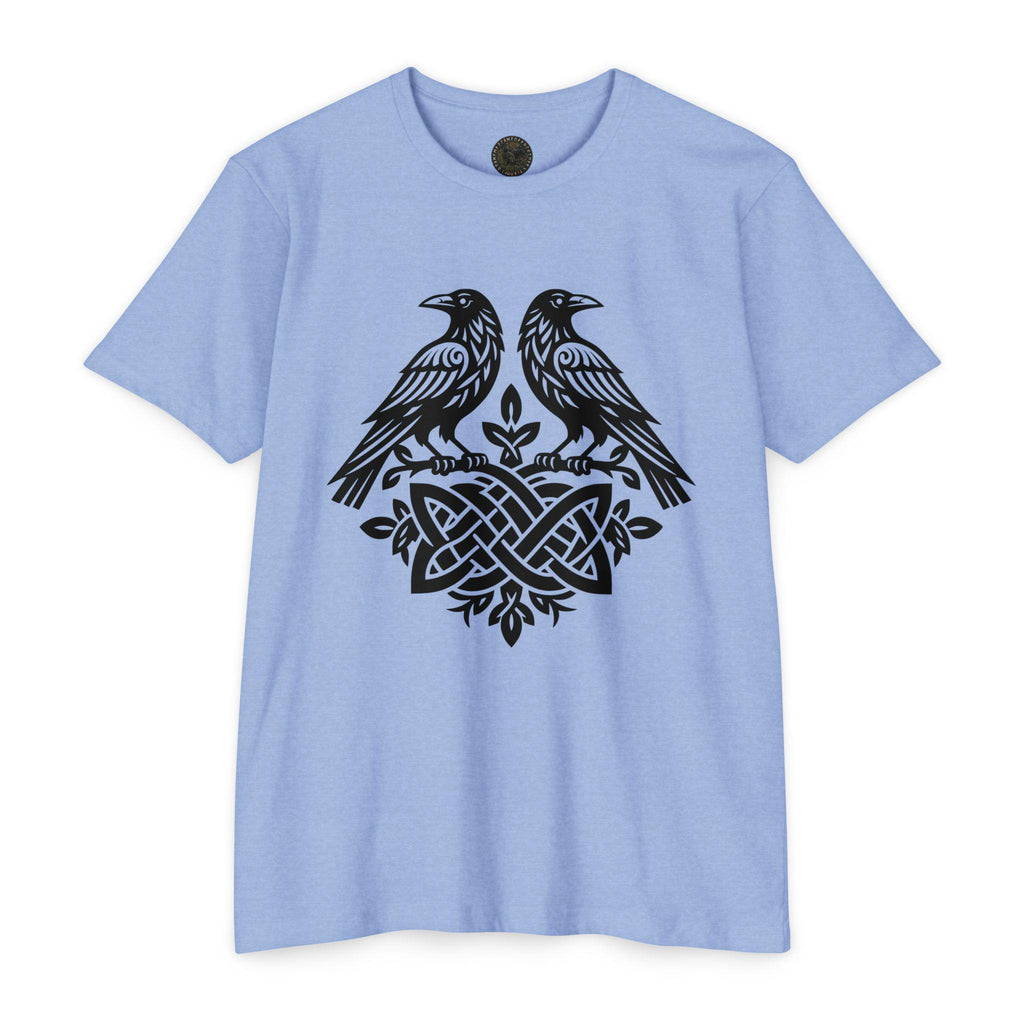Huginn Muninn Ravens Norse Knotwork Tee, Viking Odin Gift (Cotton Blend)
