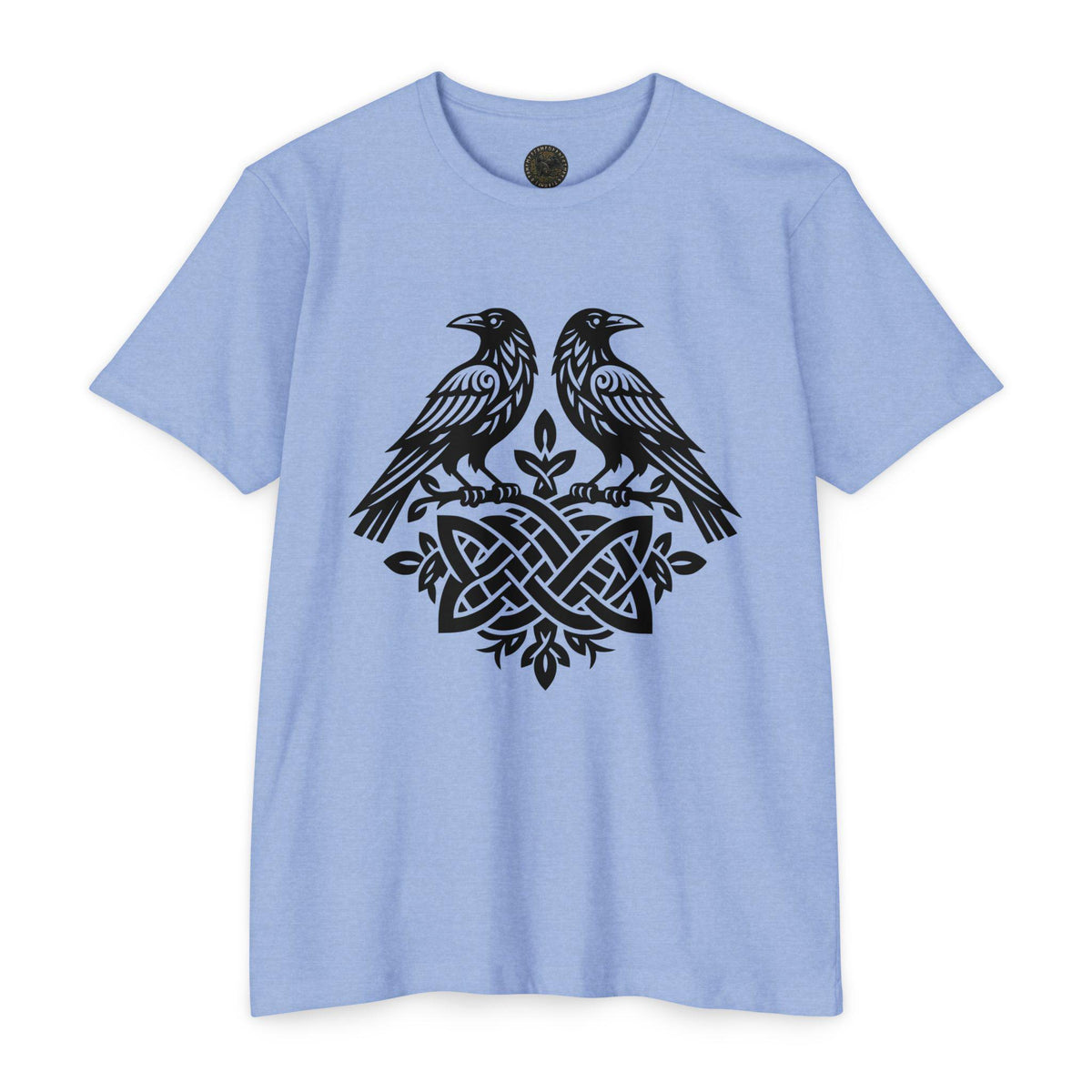 Huginn Muninn Ravens Norse Knotwork Tee, Viking Odin Gift (Cotton Blend)