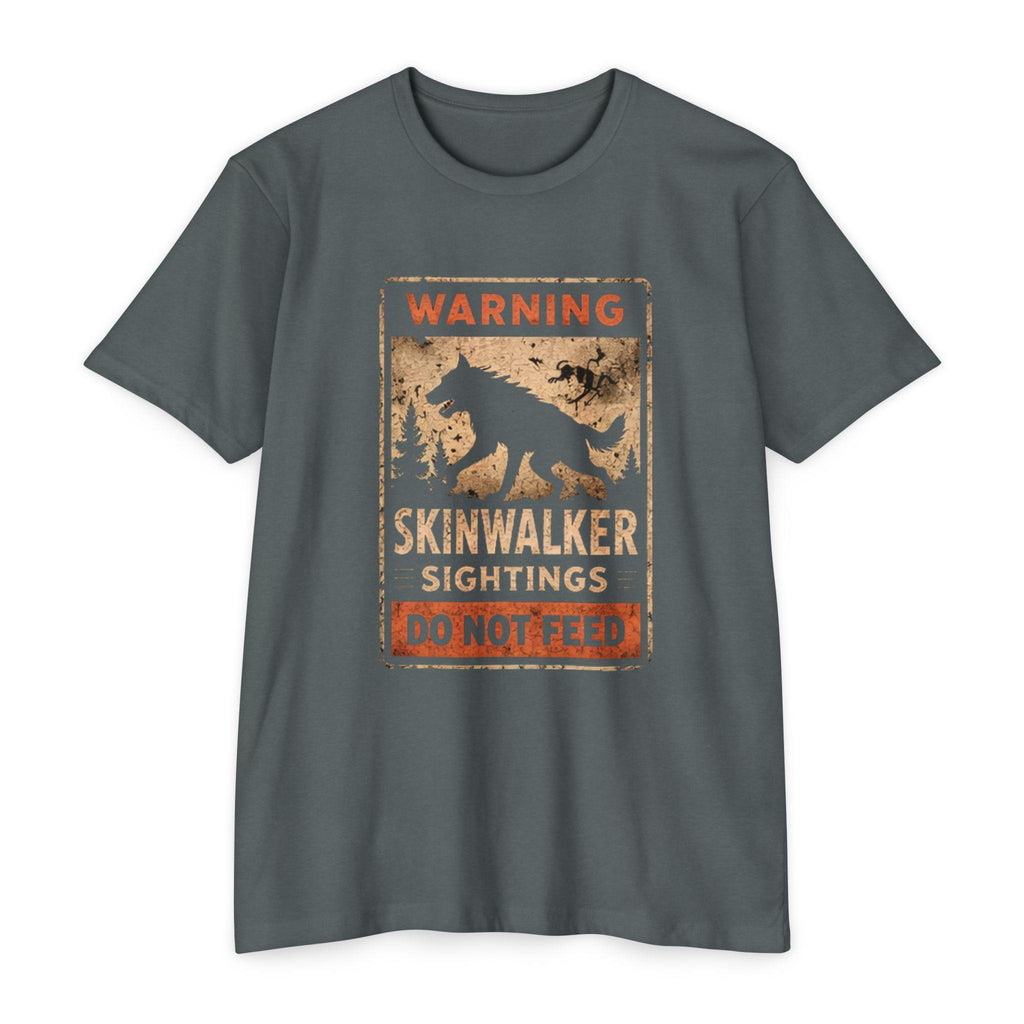 Skinwalker Warning Sign T-Shirt, Cryptid Sighting Tee, Horror Gift for Him