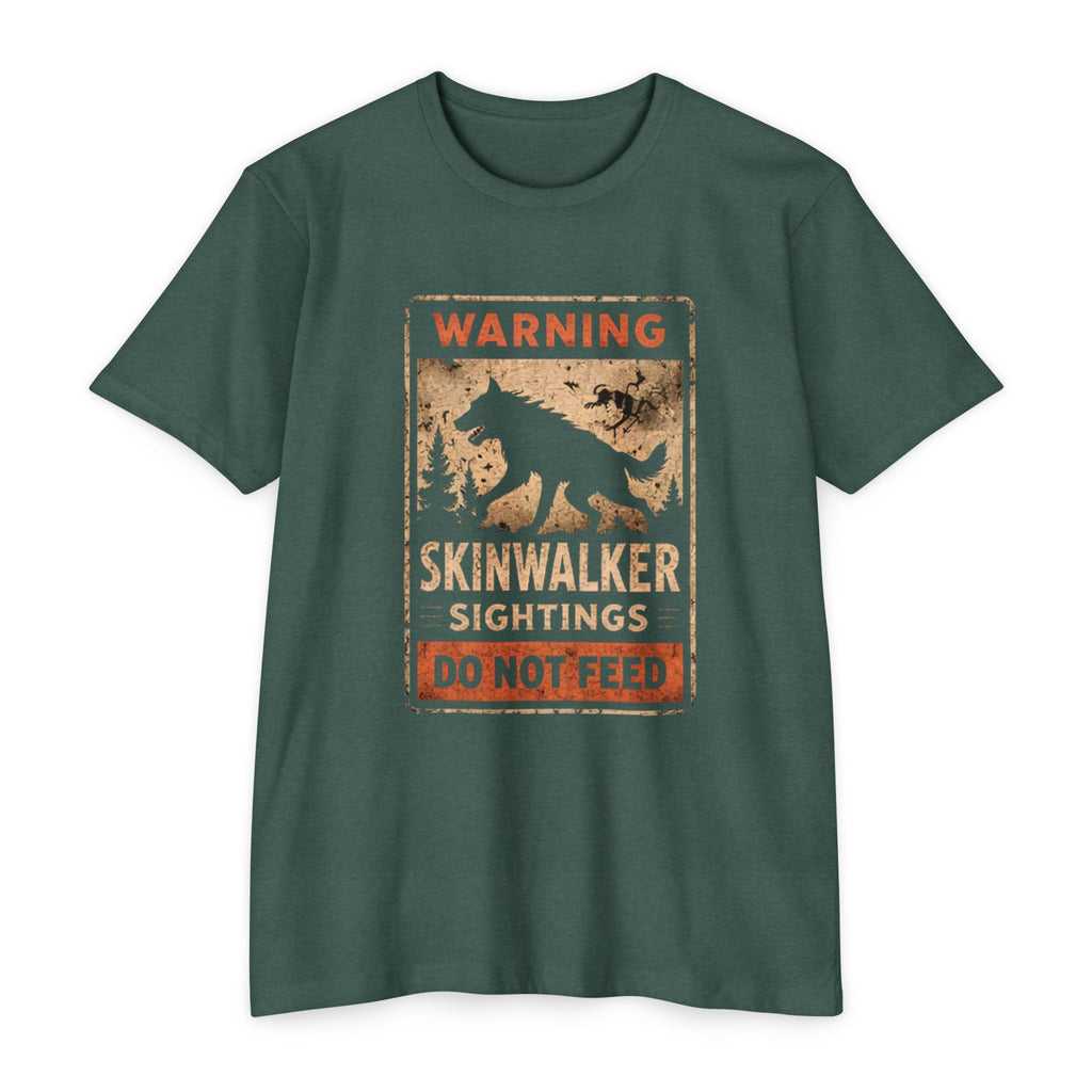 Skinwalker Warning Sign T-Shirt, Cryptid Sighting Tee, Horror Gift for Him