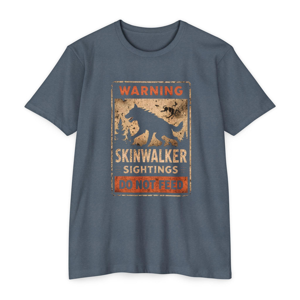Skinwalker Warning Sign T-Shirt, Cryptid Sighting Tee, Horror Gift for Him