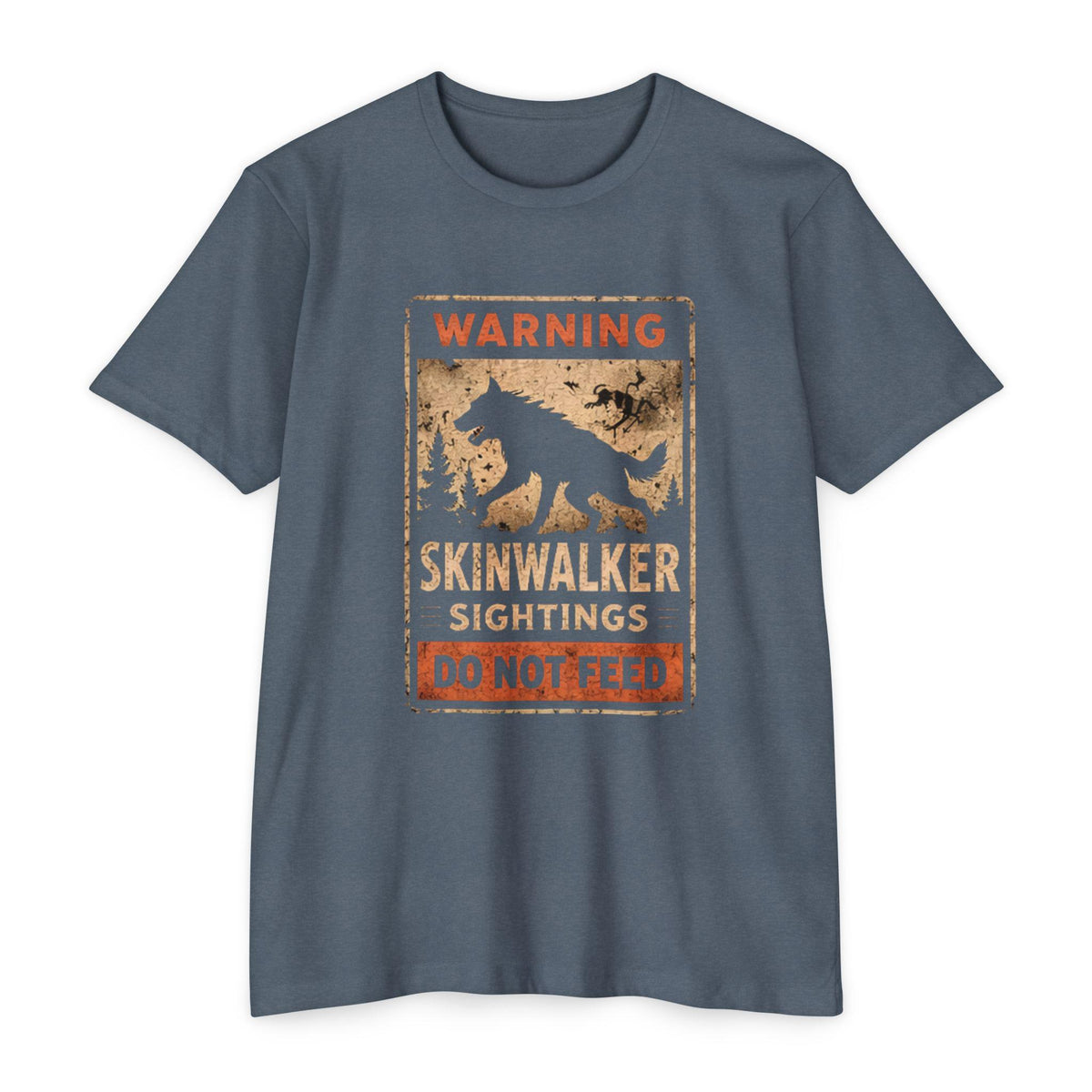 Skinwalker Warning Sign T-Shirt, Cryptid Sighting Tee, Horror Gift for Him