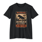 Skinwalker Warning Sign T-Shirt, Cryptid Sighting Tee, Horror Gift for Him