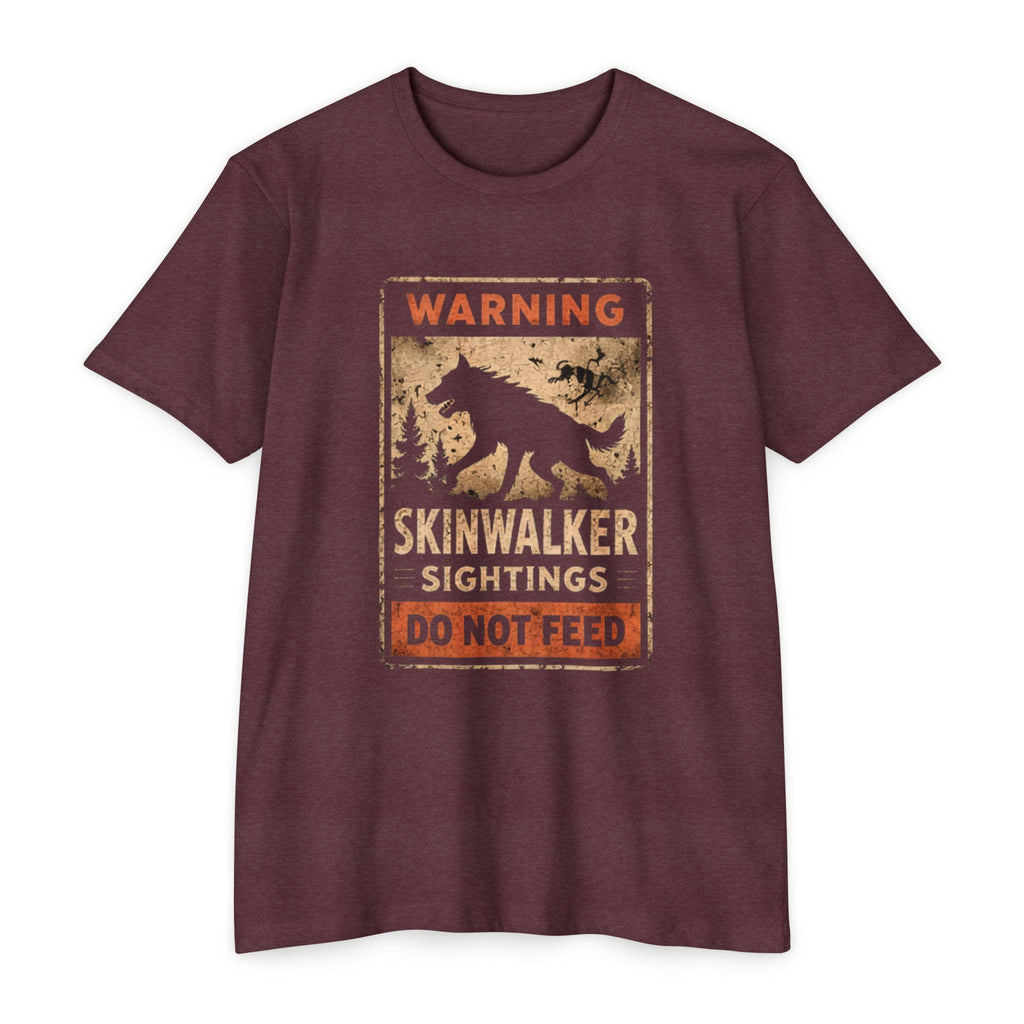 Skinwalker Warning Sign T-Shirt, Cryptid Sighting Tee, Horror Gift for Him
