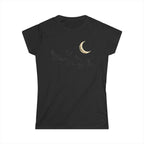 Raven Flock Crescent Moon Women's Tee, Gothic Celestial Bird Shirt