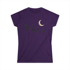 Raven Flock Crescent Moon Women's Tee, Gothic Celestial Bird Shirt
