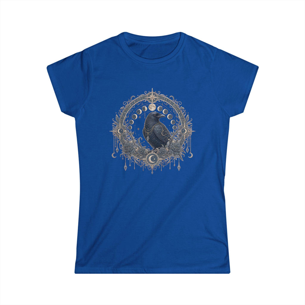 Raven Moon Goddess Tee, Ornate Celestial Crow Shirt, Gothic Witchy Gift