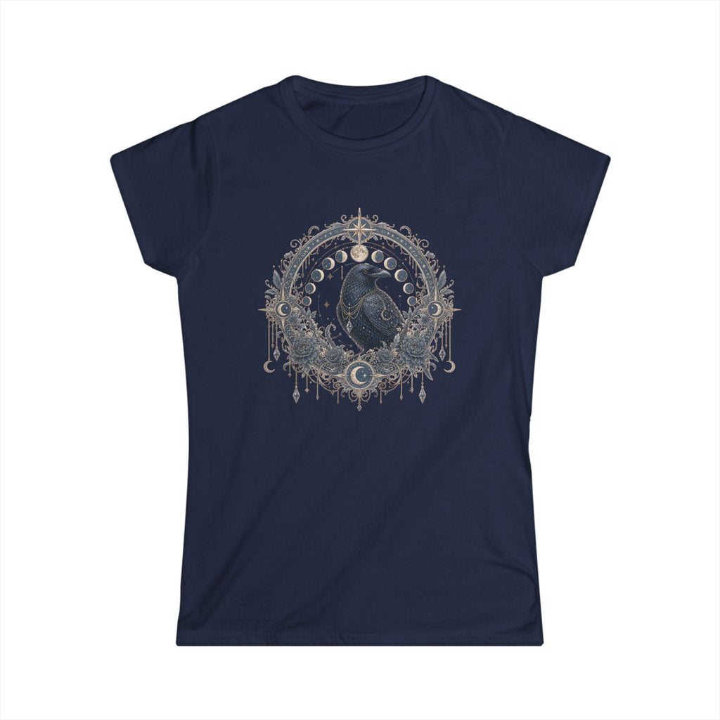 Raven Moon Goddess Tee, Ornate Celestial Crow Shirt, Gothic Witchy Gift