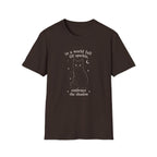 Embrace the Shadow Black Cat Tee, Witchy Moon Design, Dark Academia Gift